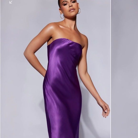 COPY - NWT Meshki Satin Midi Dress - Picture 2 of 7